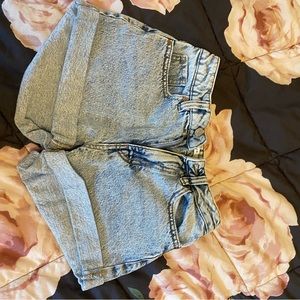 Pacsun eco light blue Denim mom shorts